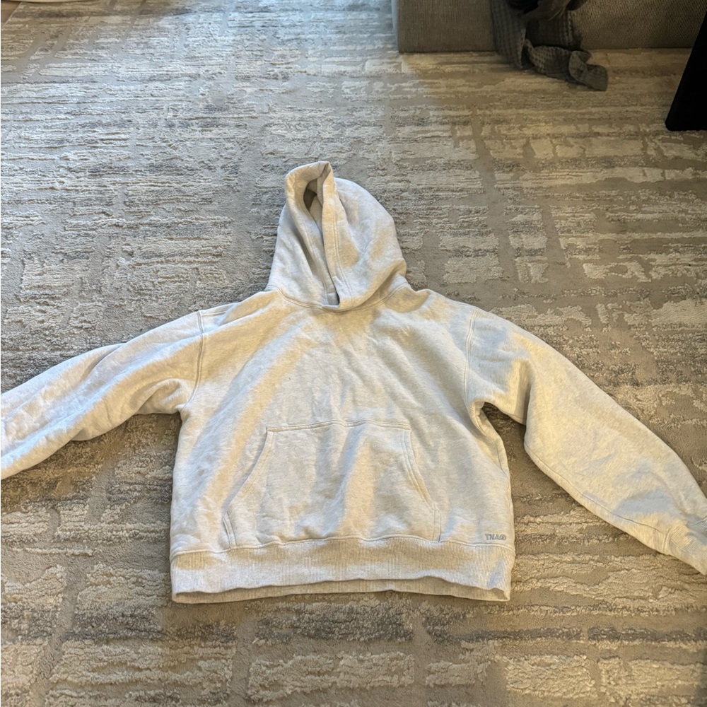 ARITZIA TNA Perfect Cozy Hoodie Heather Cloud Grey White